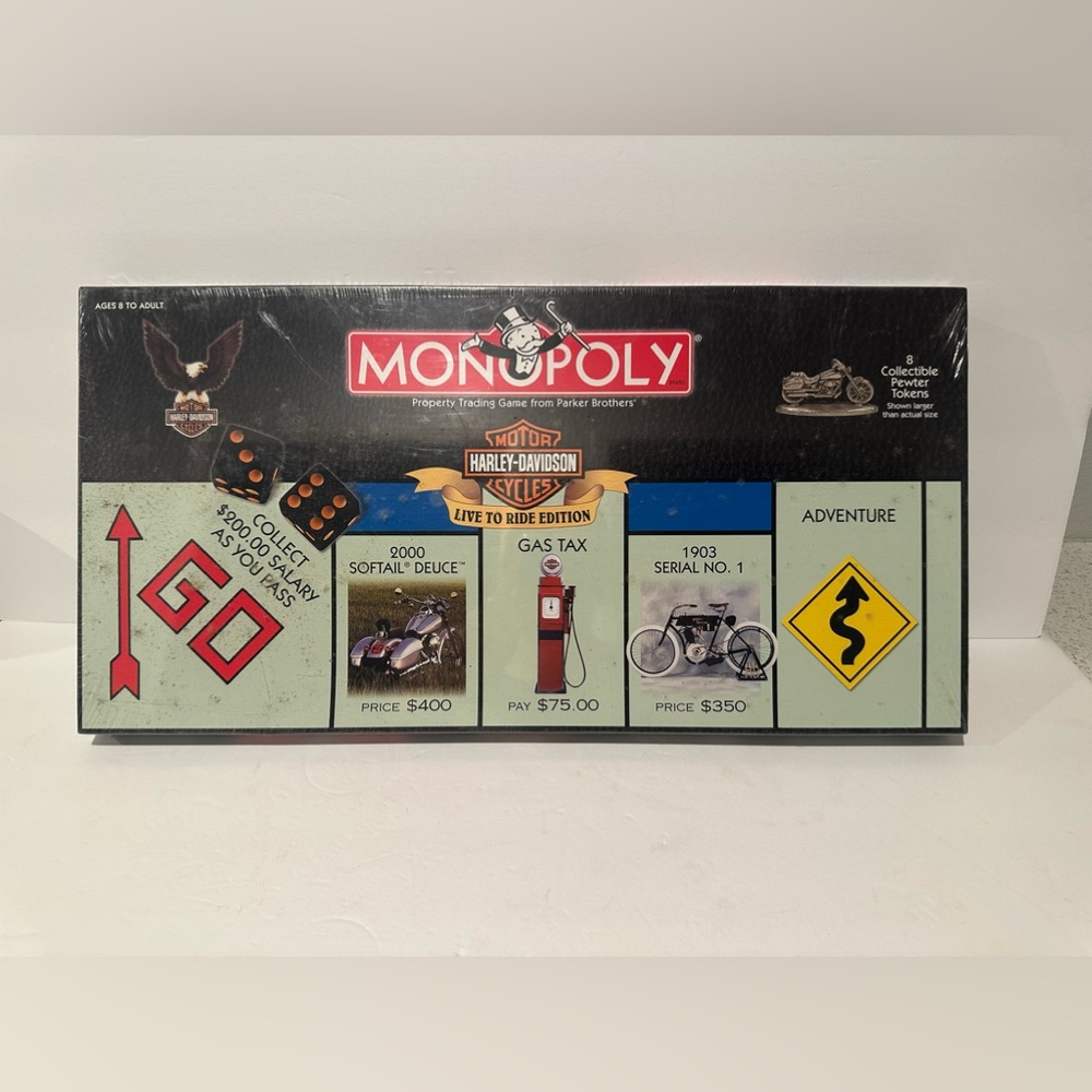 Vintage Monopoly Harley-Davidson Live to Ride Edition Board